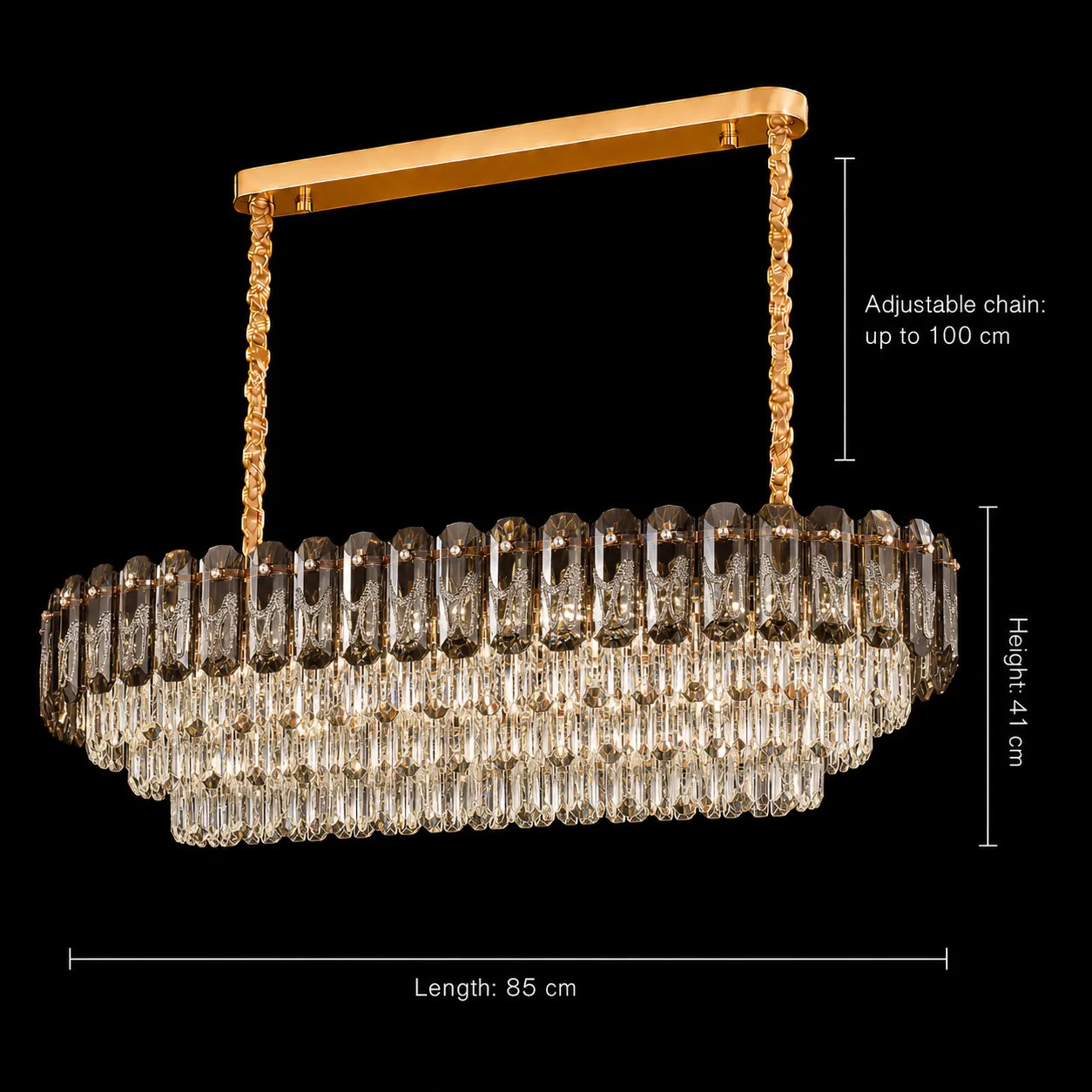Alessandro Design Aurum Supremo candelabru cristal auriu 13xE14 85cm
