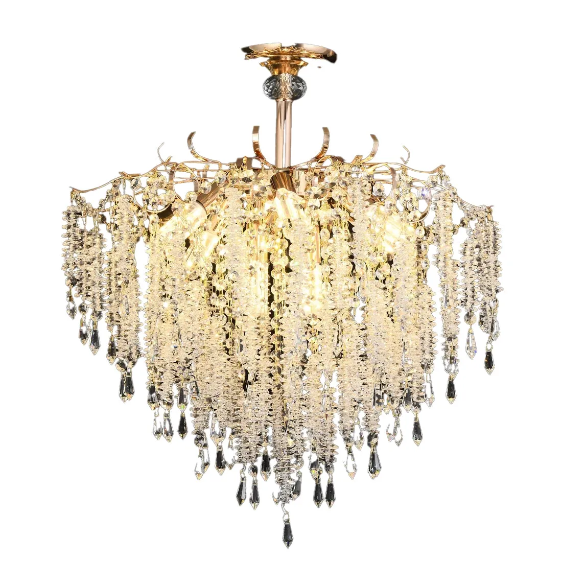 Alessandro Design Strozzi Magno candelabru cristal auriu 60cm 8xE14