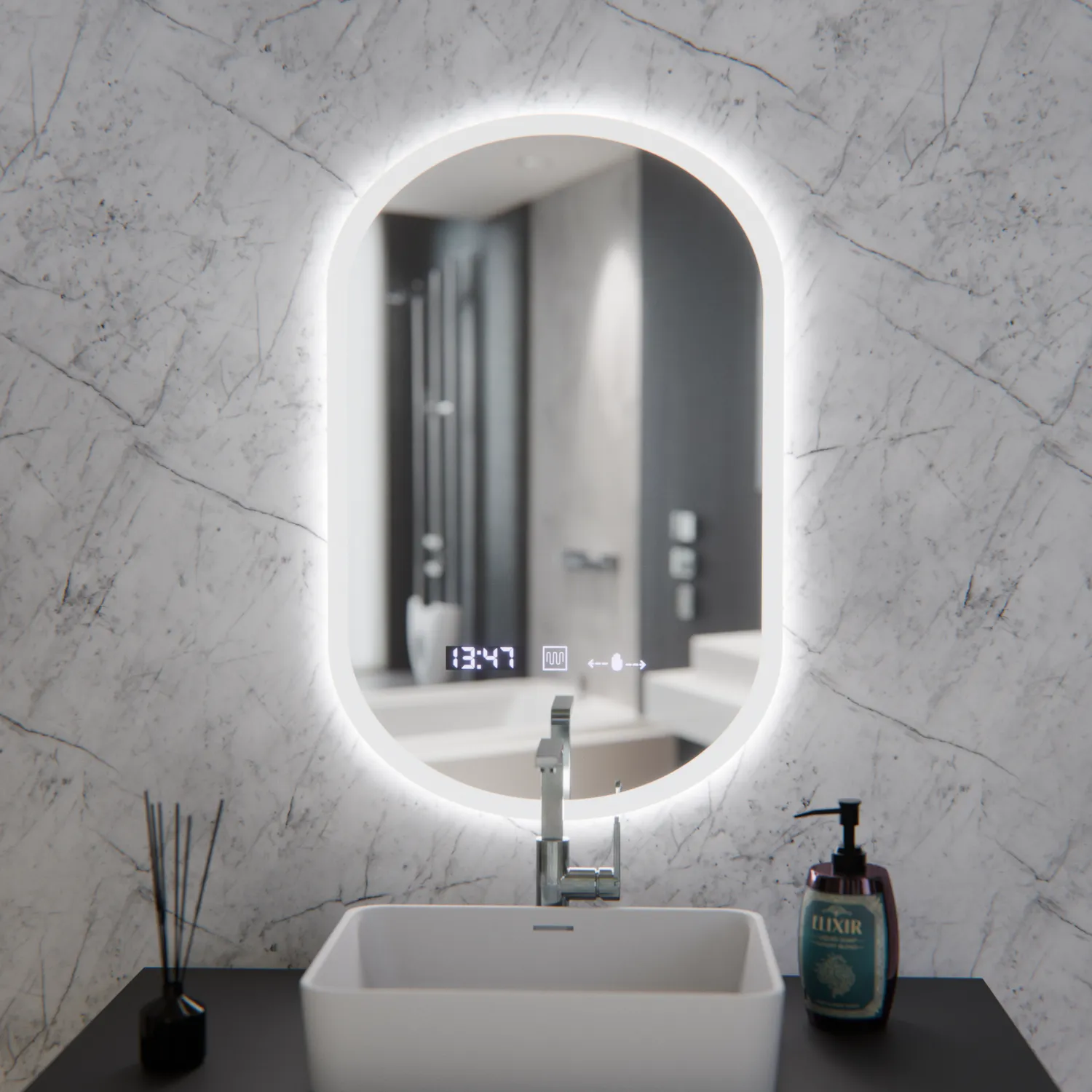 Alessandro Design Lucia oglinda LED 50x80 ovala senzor ceas