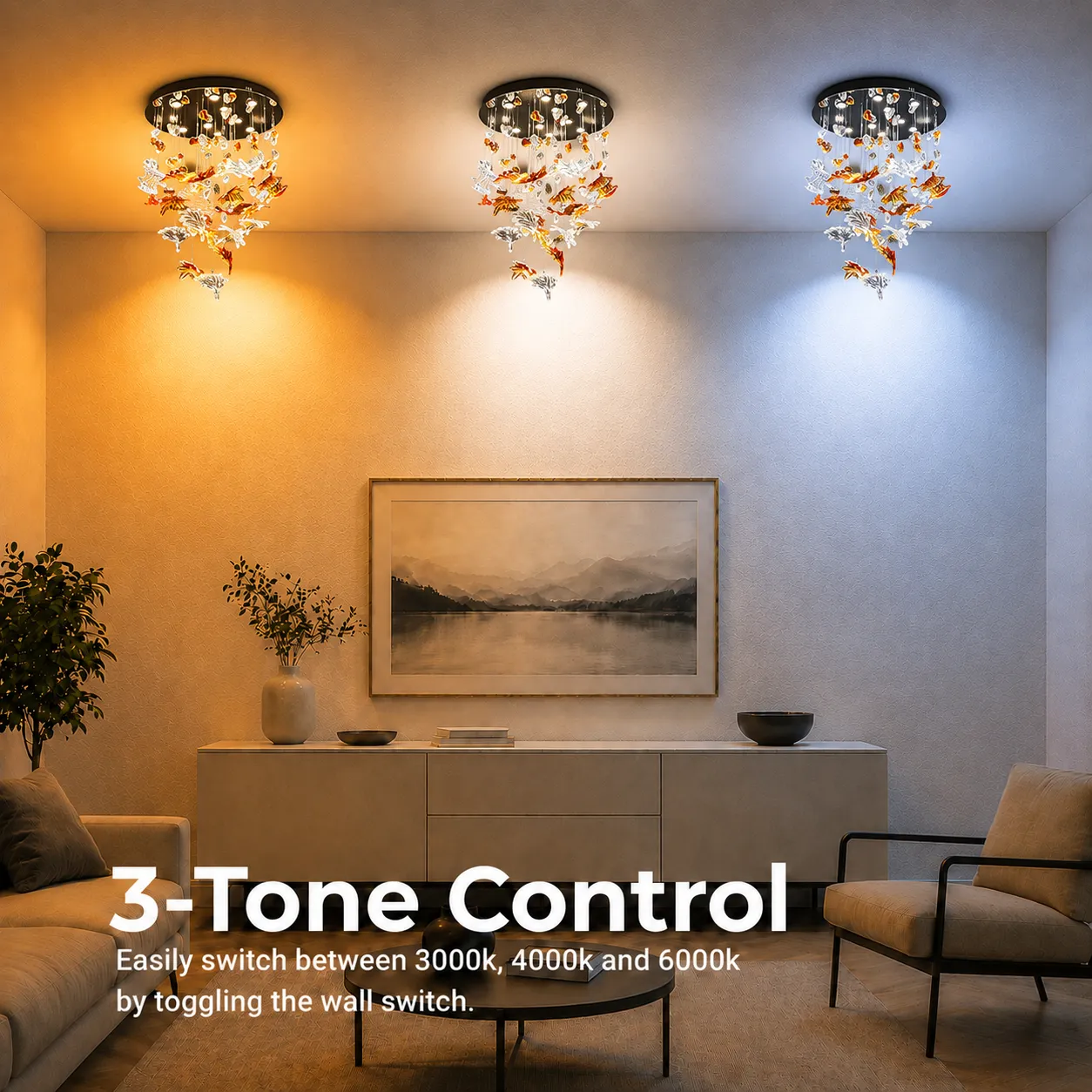 Alessandro Design Esik Magno candelabru LED 63W auriu cascada