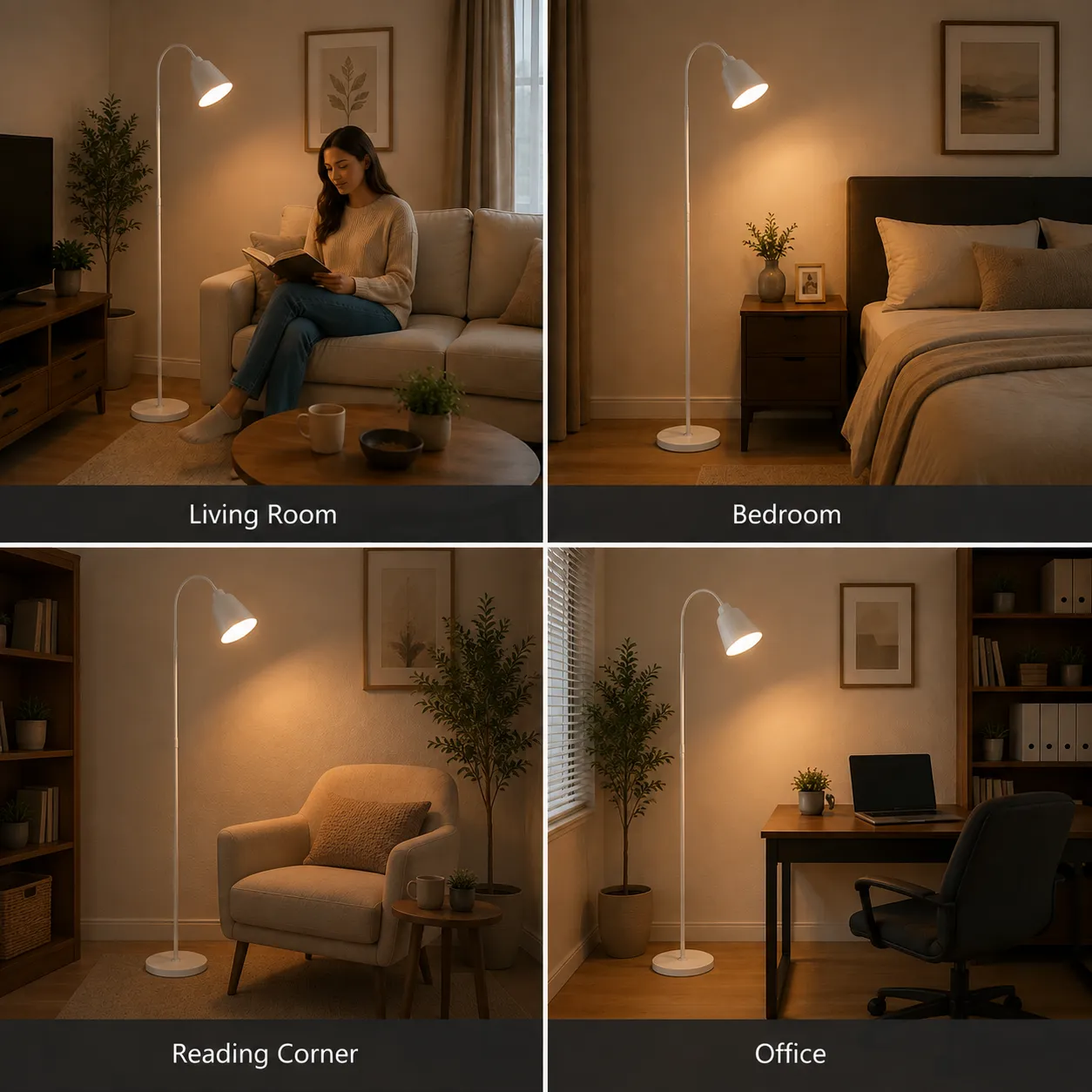 Alessandro Design Arkalyk lampadar E27 metal alb 140cm