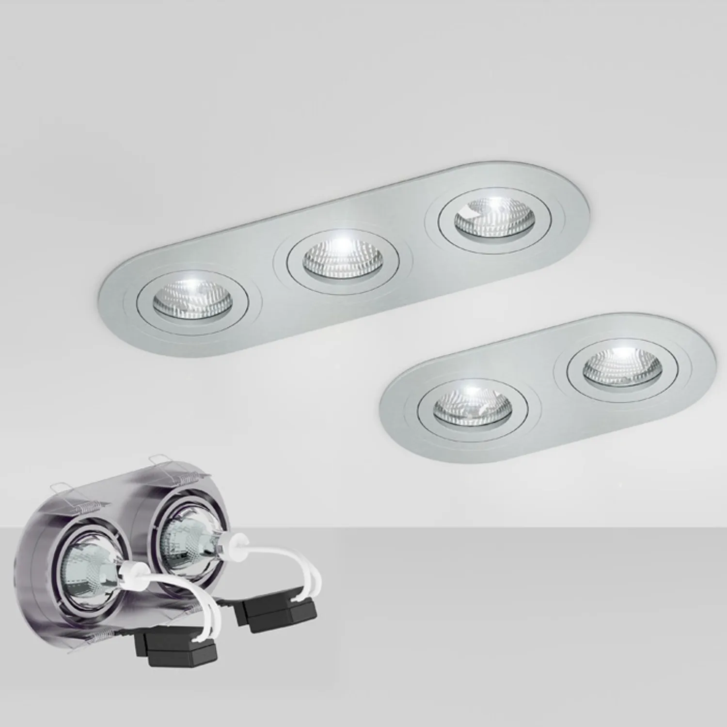 Rendl Bizz II spot încastrat rigips aluminiu orientabil