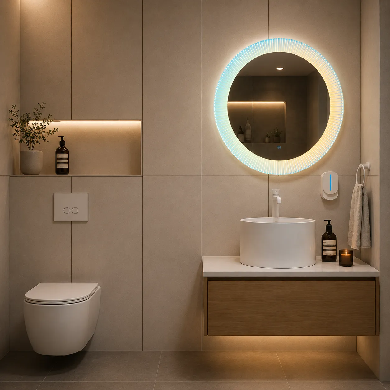 Alessandro Design Fishman oglindă LED 70cm ramă acrilic senzor