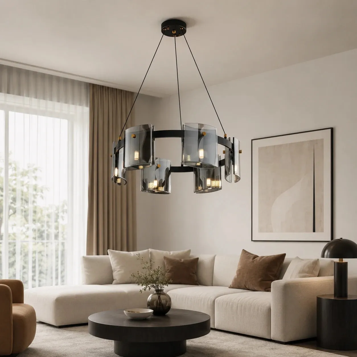 Alessandro Design Valmontreux Largo candelabru 6xG9 negru mat