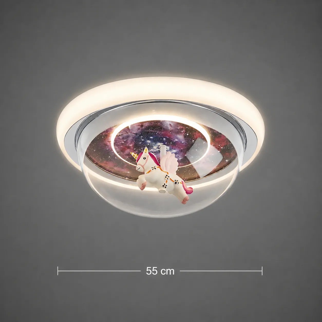 Alessandro Design Unicorn 60W lustra LED copii roz 50cm