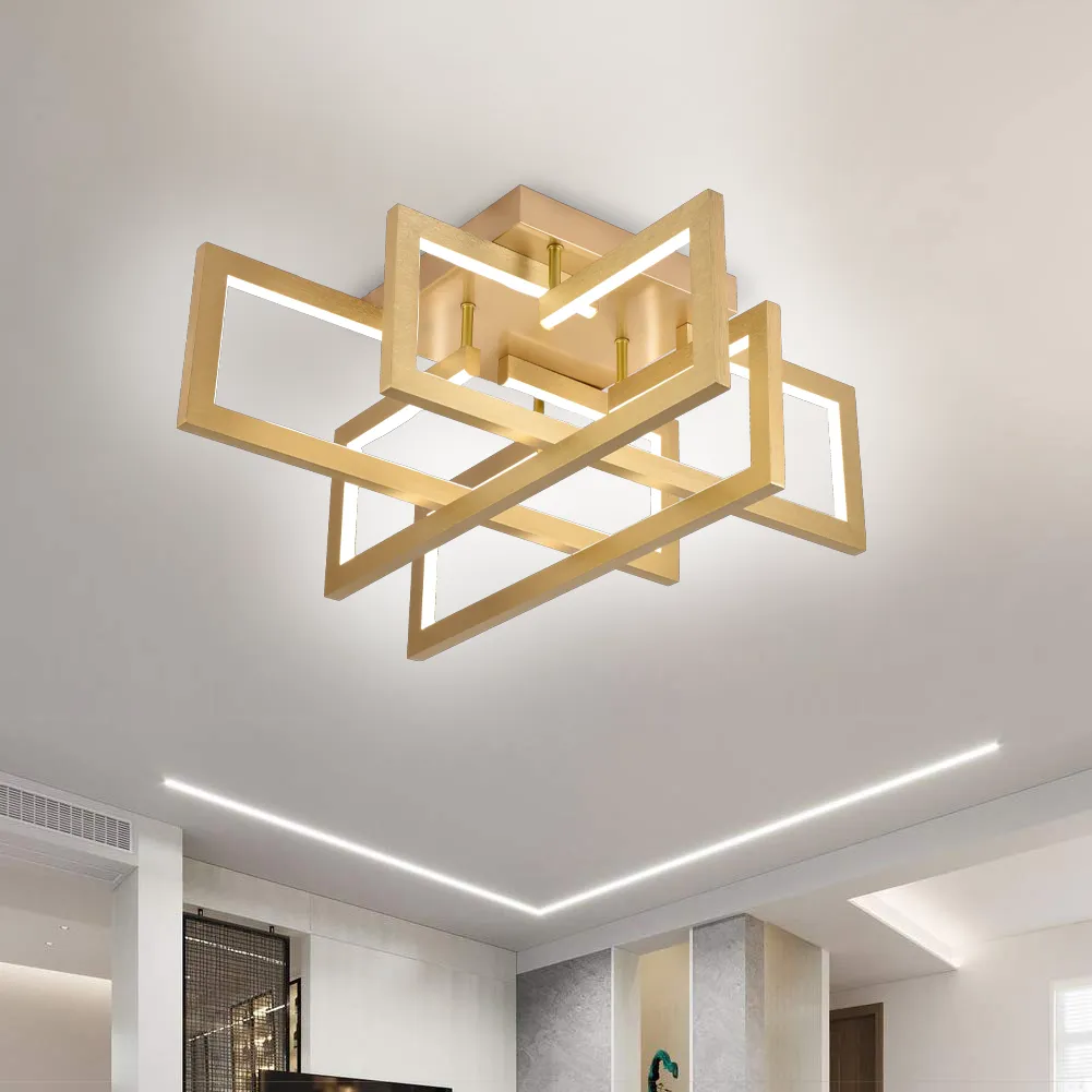 Alessandro Design Lustra LED 96W 4 Elemente Auriu Dimmabila
