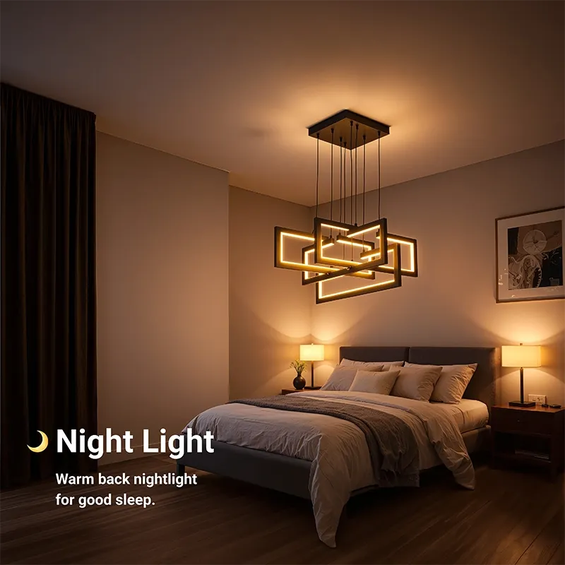 Alessandro Design lustra LED suspendata 96W neagra 4 elemente