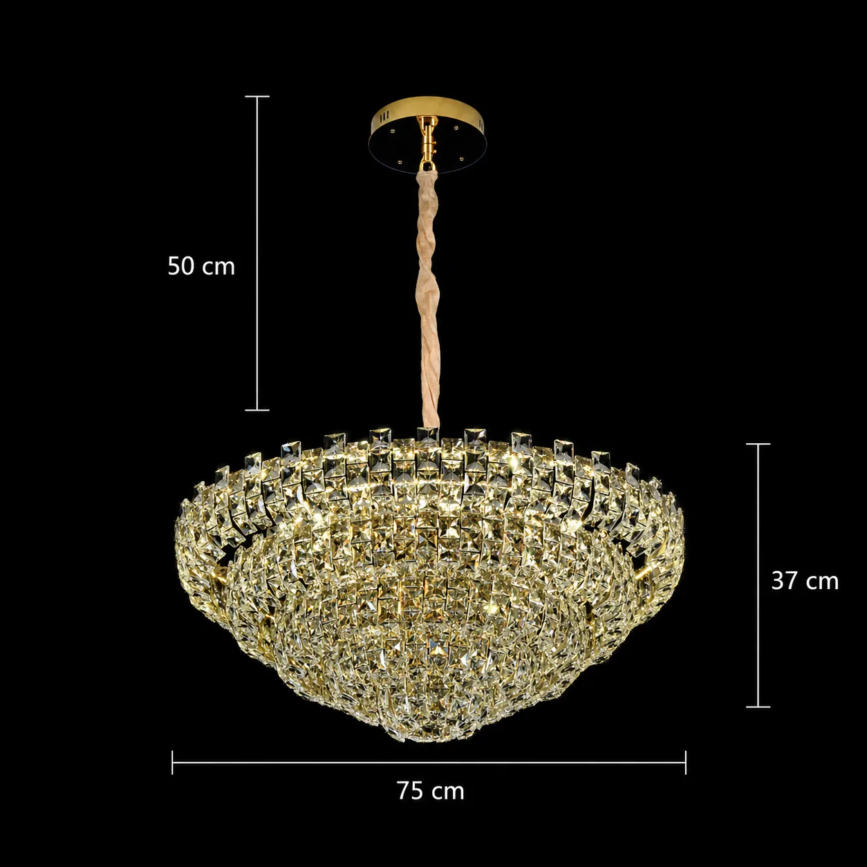 Candelabru cristal HERT Regalis auriu 106W 10xE14