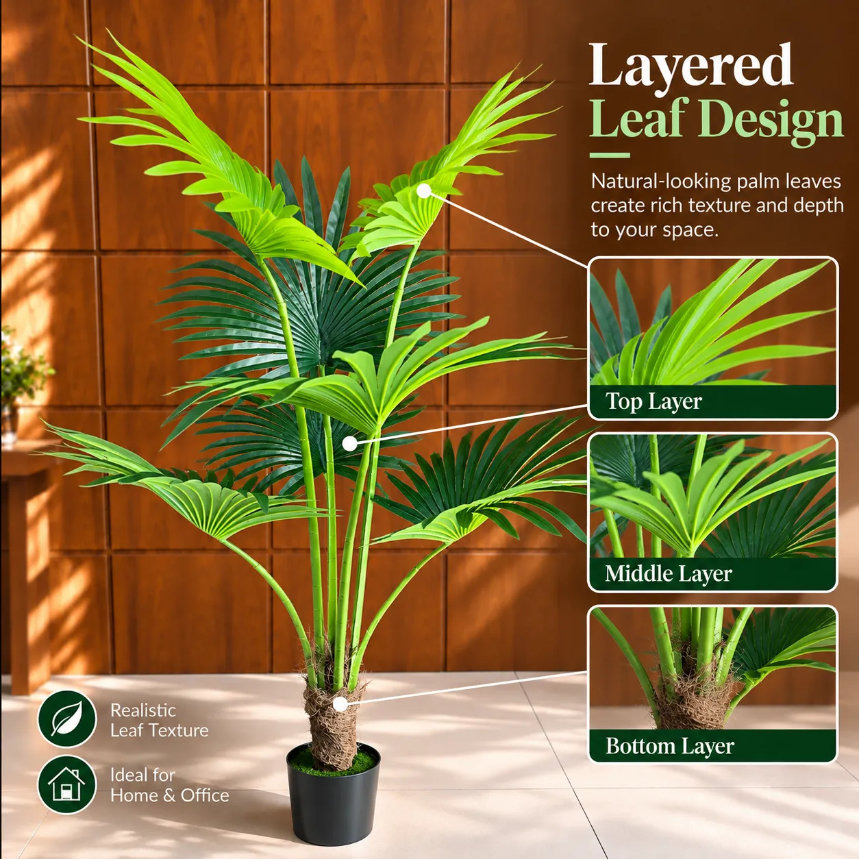 Alessandro Design Livistona 140 cm palmier artificial verde