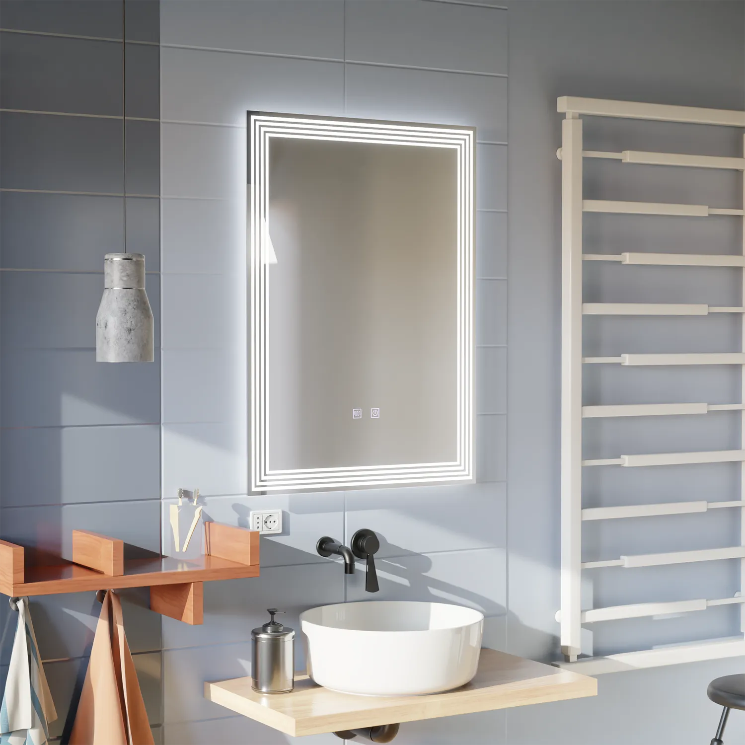 Alessandro Design ADIS Touch 60x80 oglinda LED dreptunghiulara