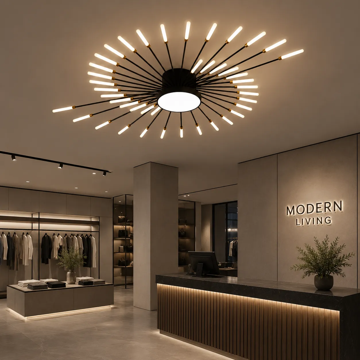 Alessandro Design DASHOGUZ lustra LED 105cm negru auriu