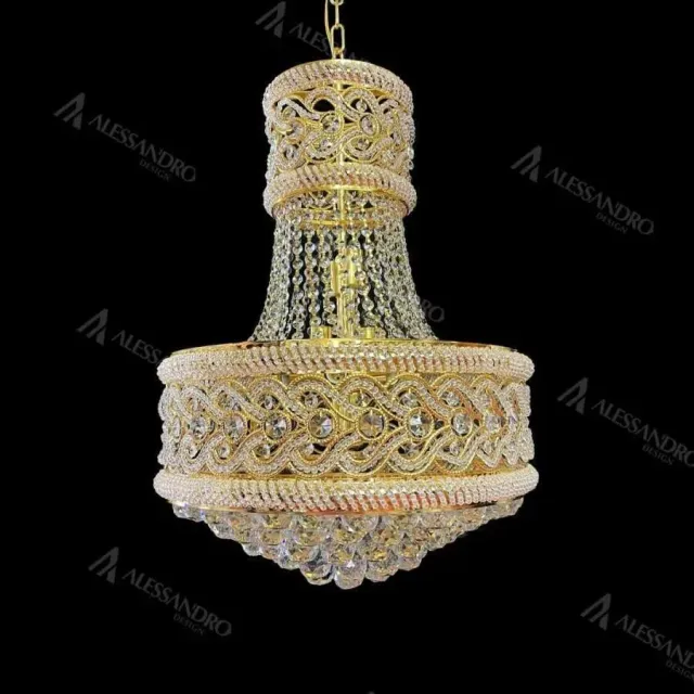 Alessandro Design Selim candelabru cristal 14xE14 auriu K9