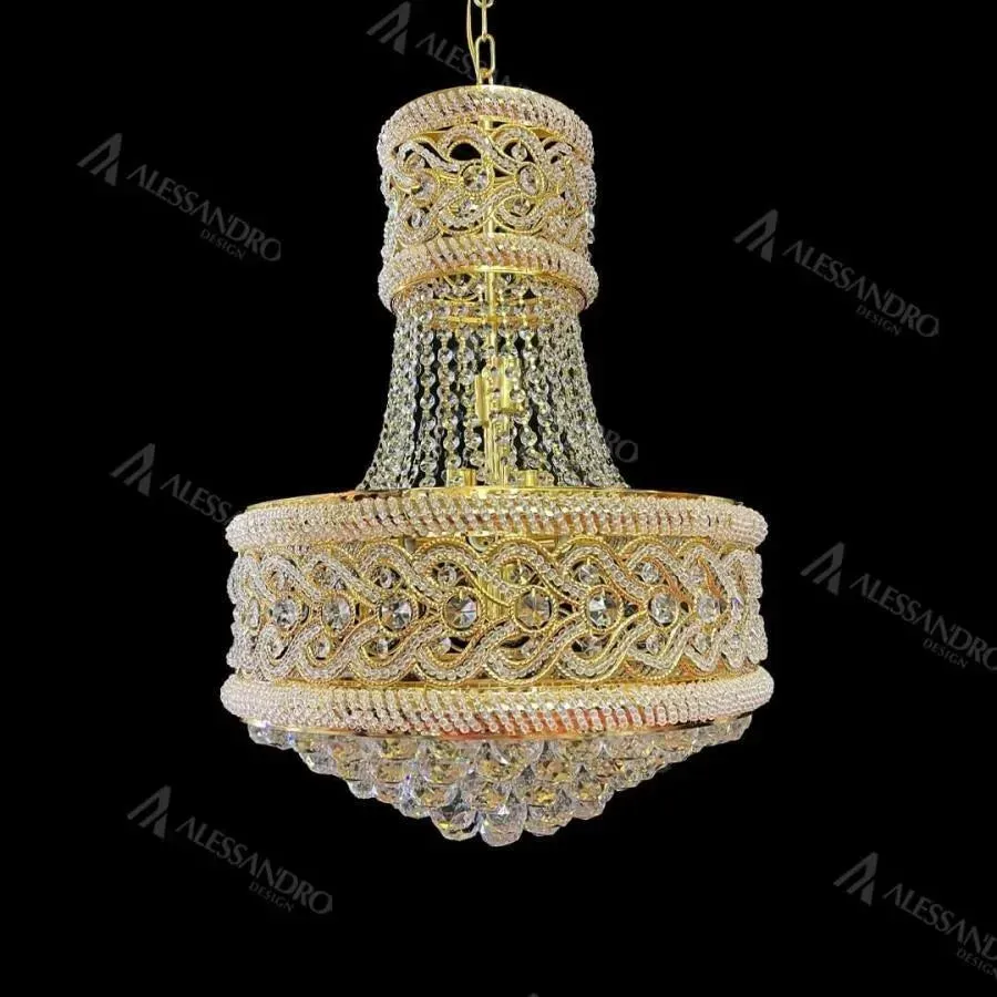 Alessandro Design Selim candelabru cristal 14xE14 auriu K9