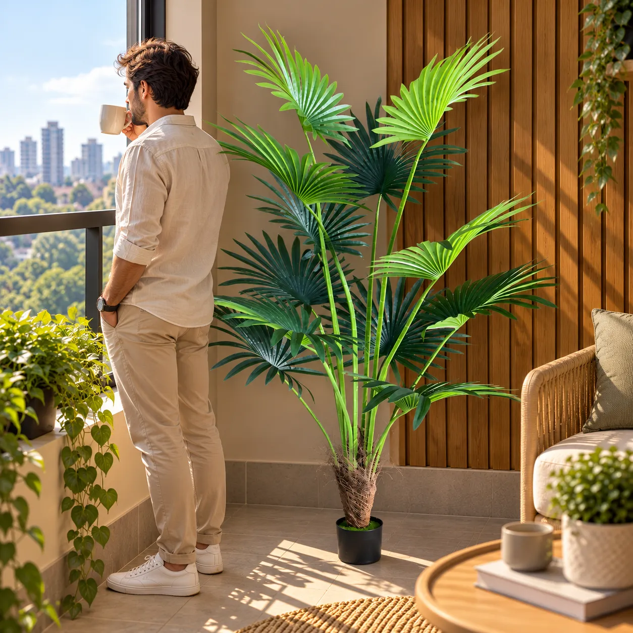 Alessandro Design Livistona Palmier Plantă Artificială 180cm Verde