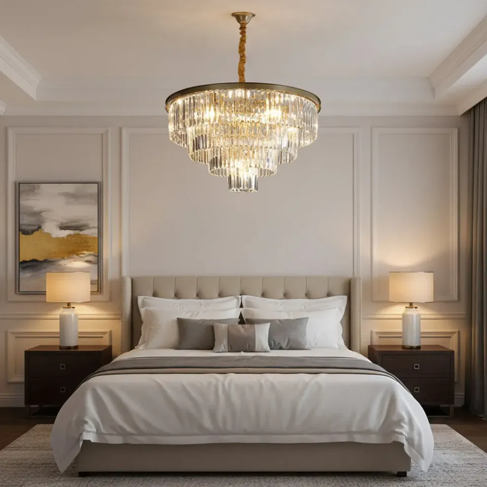 Alessandro Design Chambord Elegance 8xE14 candelabru cristal auriu mat