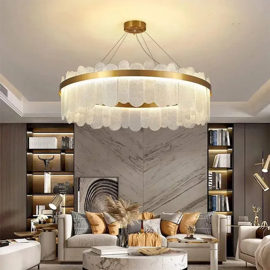 Alessandro Design Alvaro 128W candelabru LED auriu cristale