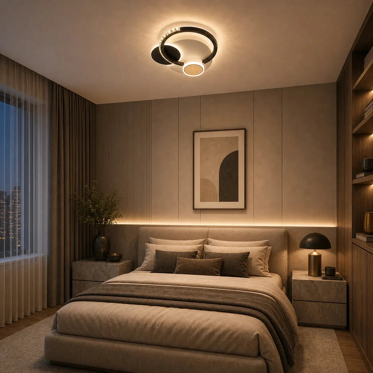 Alessandro Design PRISMIQ lustra LED 45W neagra 3 cercuri