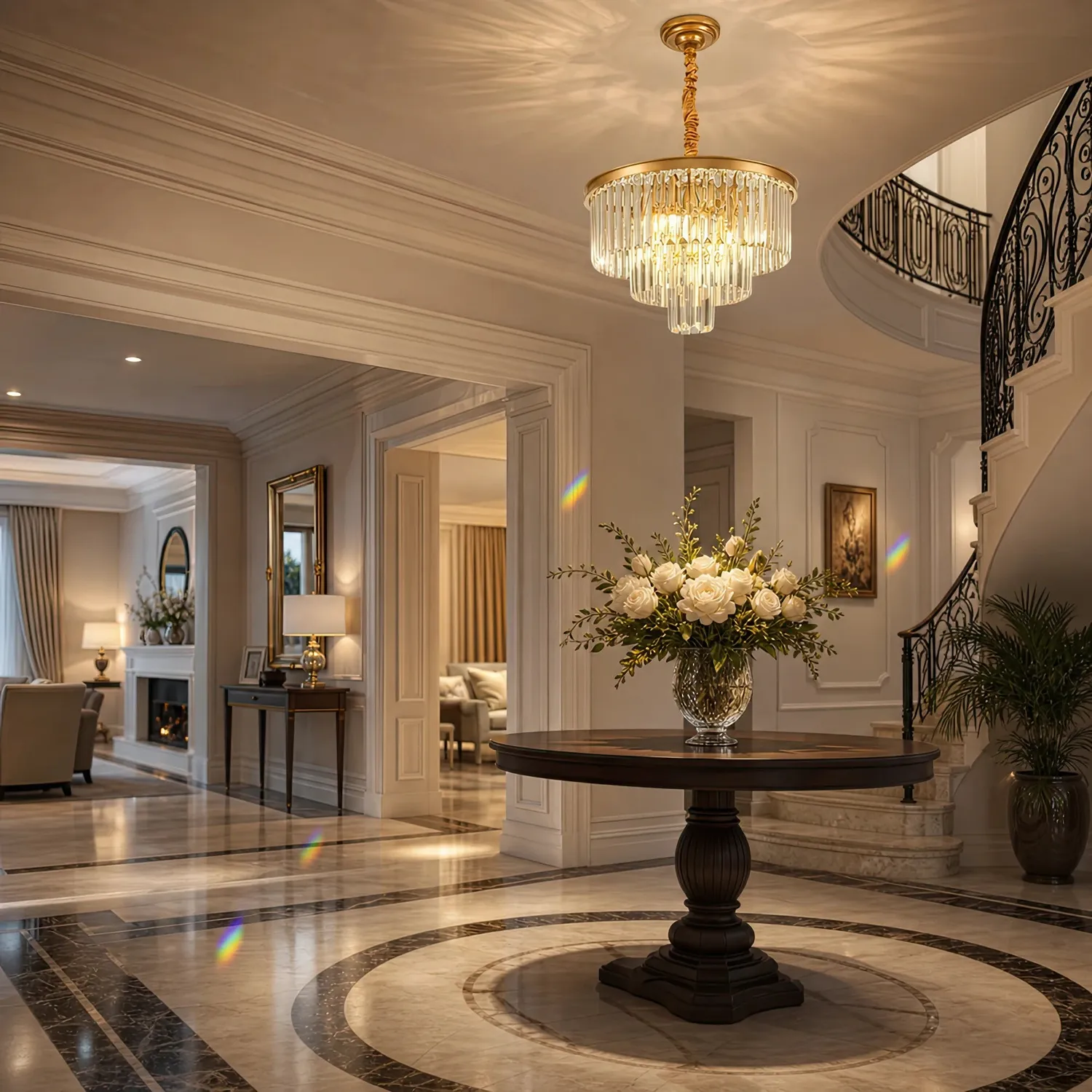 Alessandro Design Chambord lustră cristal 3xE14 aur mat