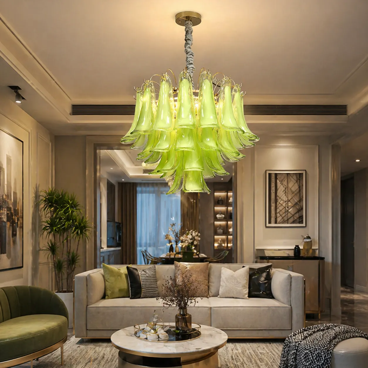 Alessandro Design MURANO Eleganza candelabru cristal verde D50cm