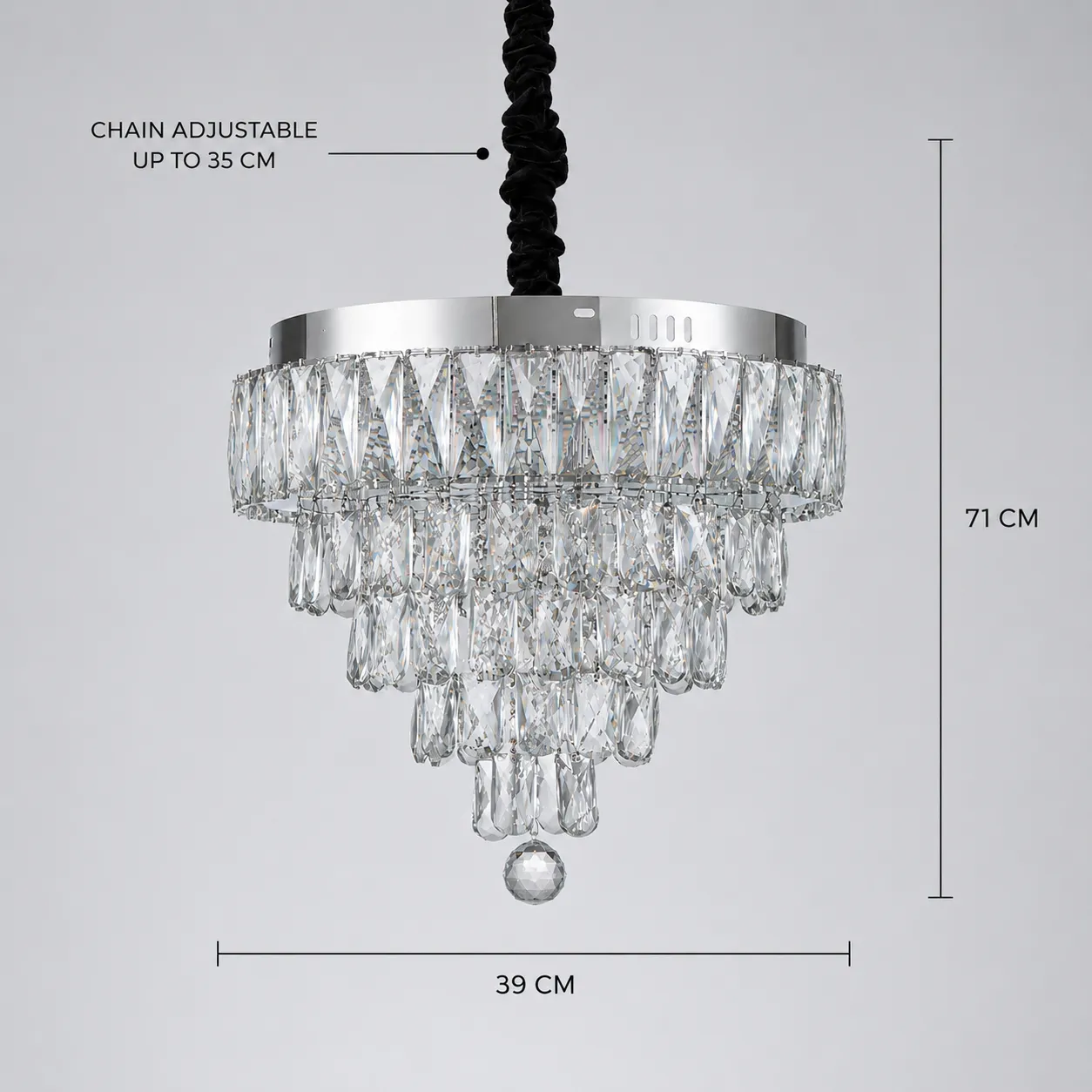 Alessandro Design RIGO Nobile lustra crom 39cm cristal