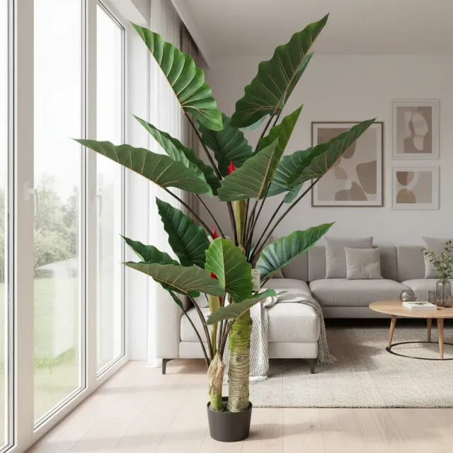 Alessandro Design Alocasia planta artificiala verde 190 cm 2 trunchiuri