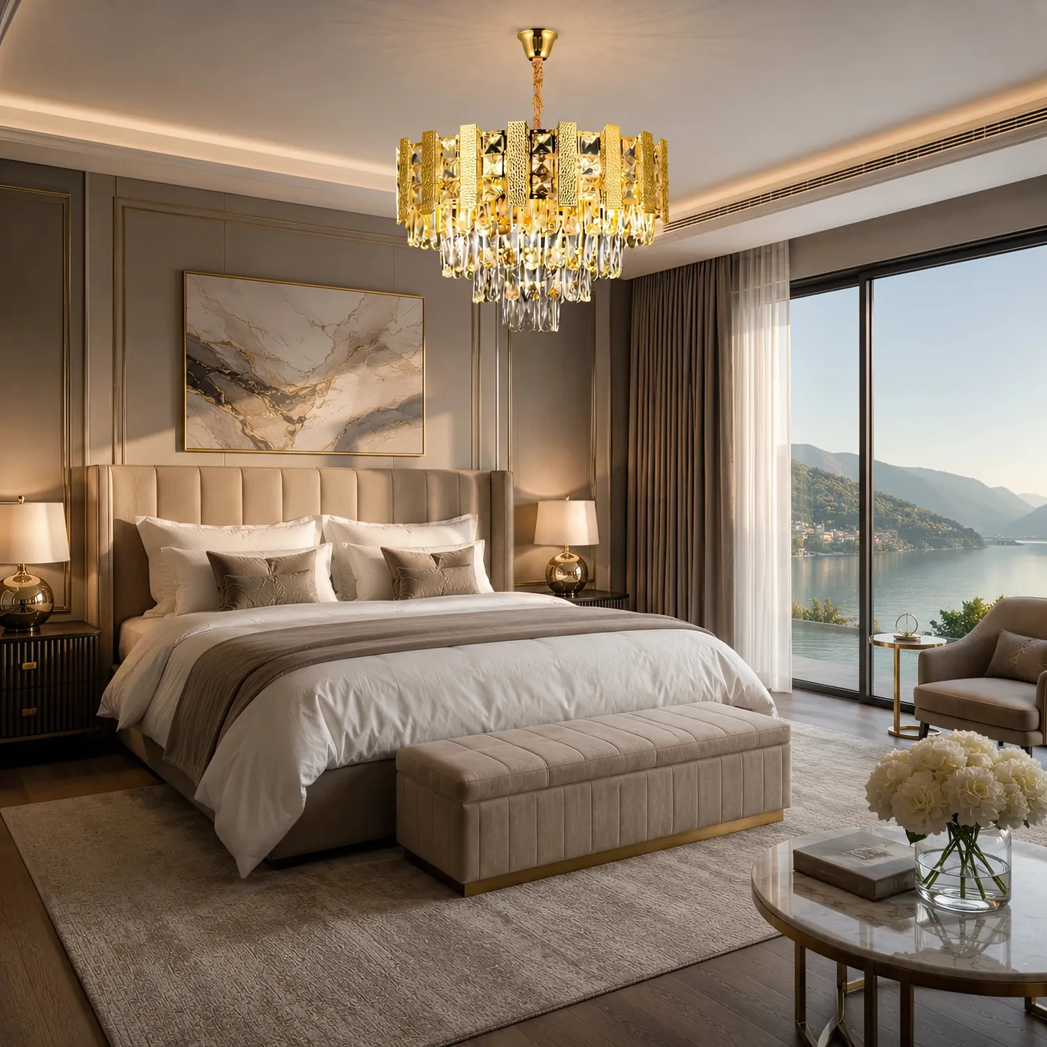 Alessandro Design PELES Petito candelabru cristal auriu E14