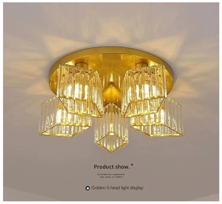 Alessandro Design Sasha LC117/5GD candelabru cu abajur auriu 5xE27