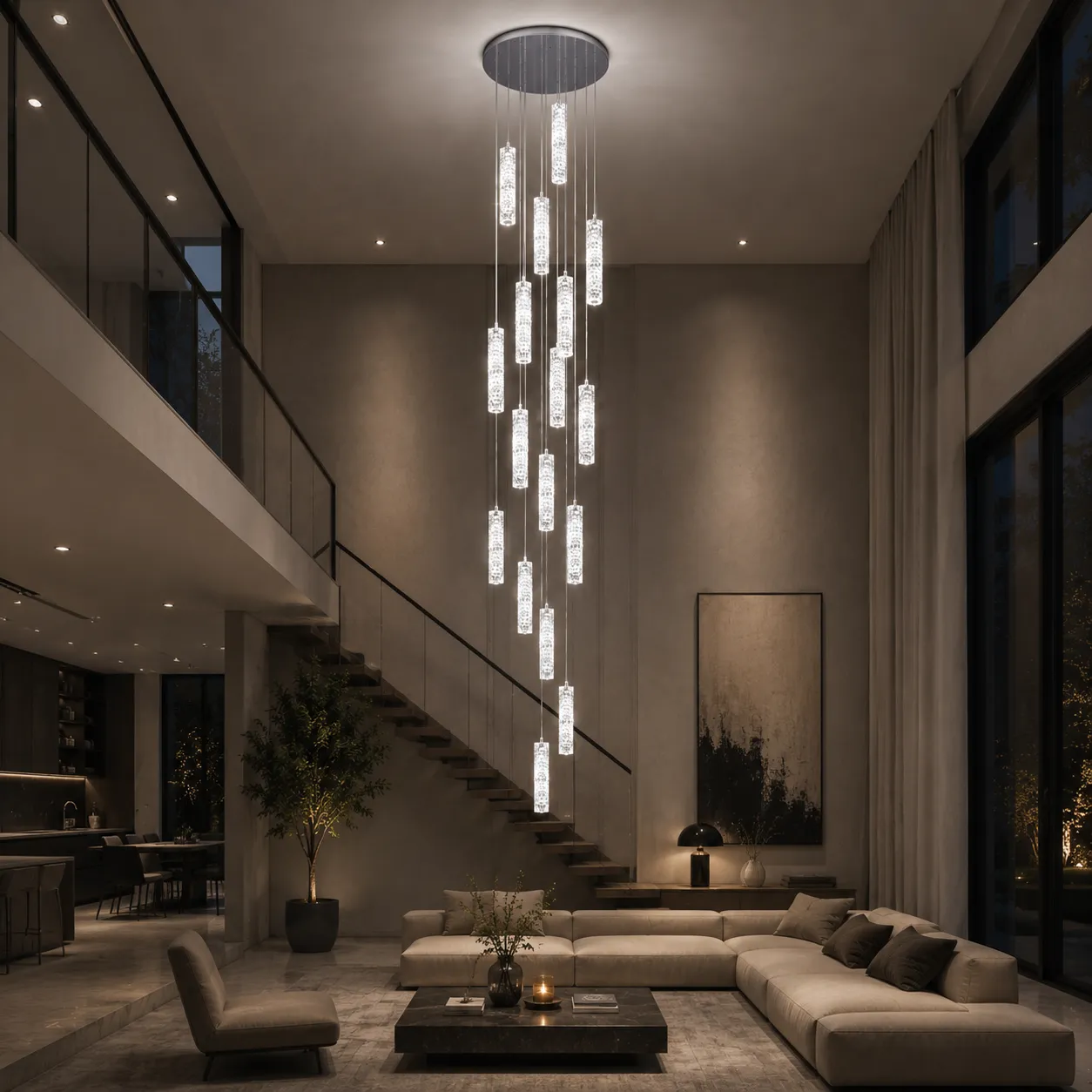 Alessandro Design Amiri lustra LED cristal crom 82W 40cm