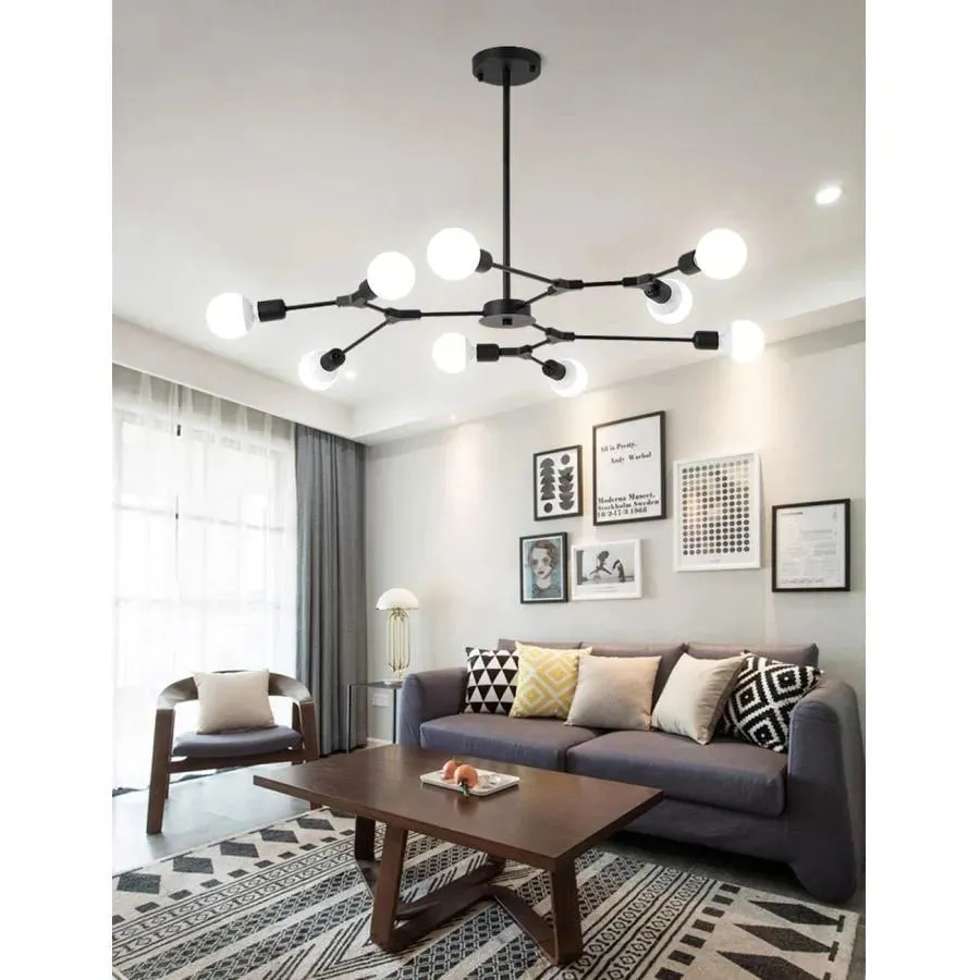 Alessandro Design Architek Nona lustra 9xE27 neagra metal