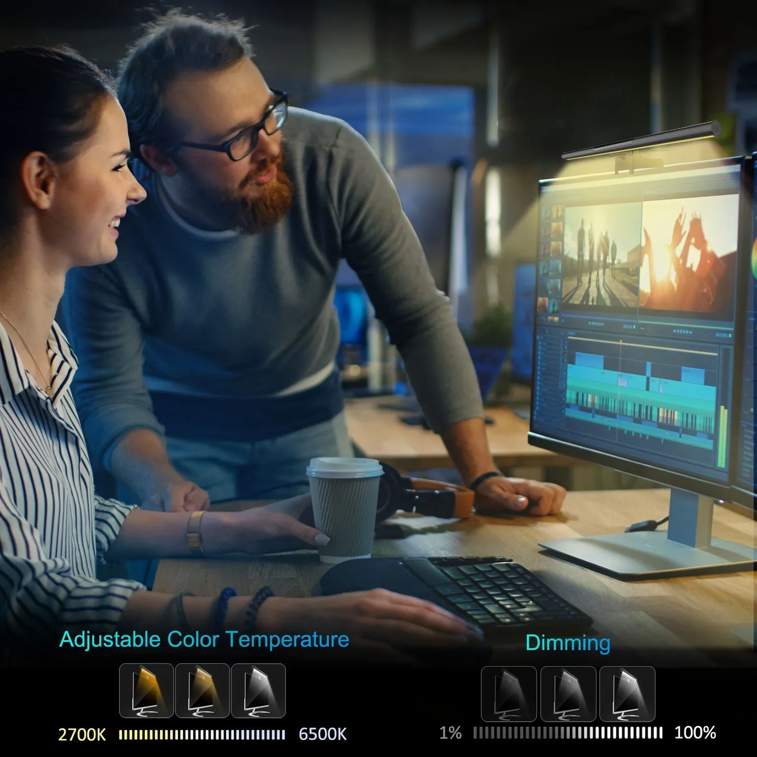 Ustellar Smart Bara LED monitor RGB reglabila