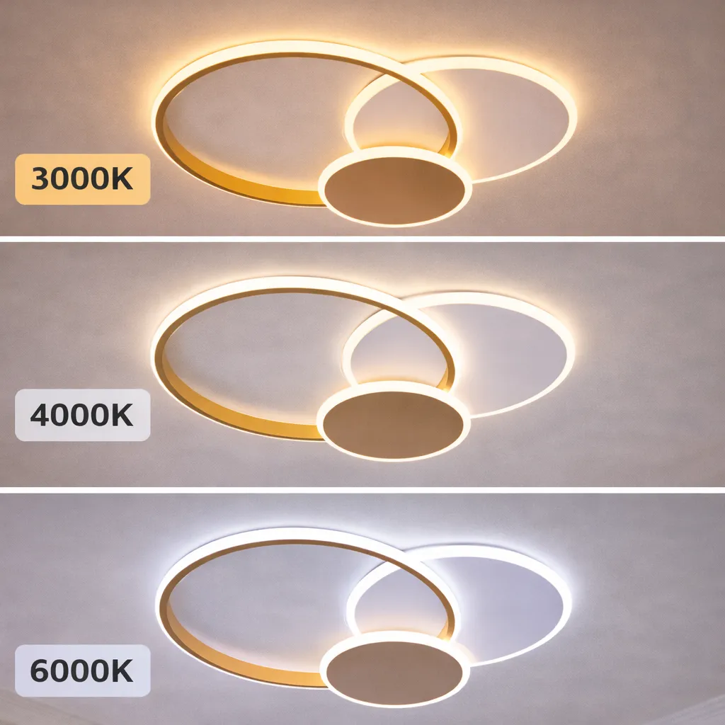Alessandro Design Killian 46W lustra LED 3 cercuri alb auriu