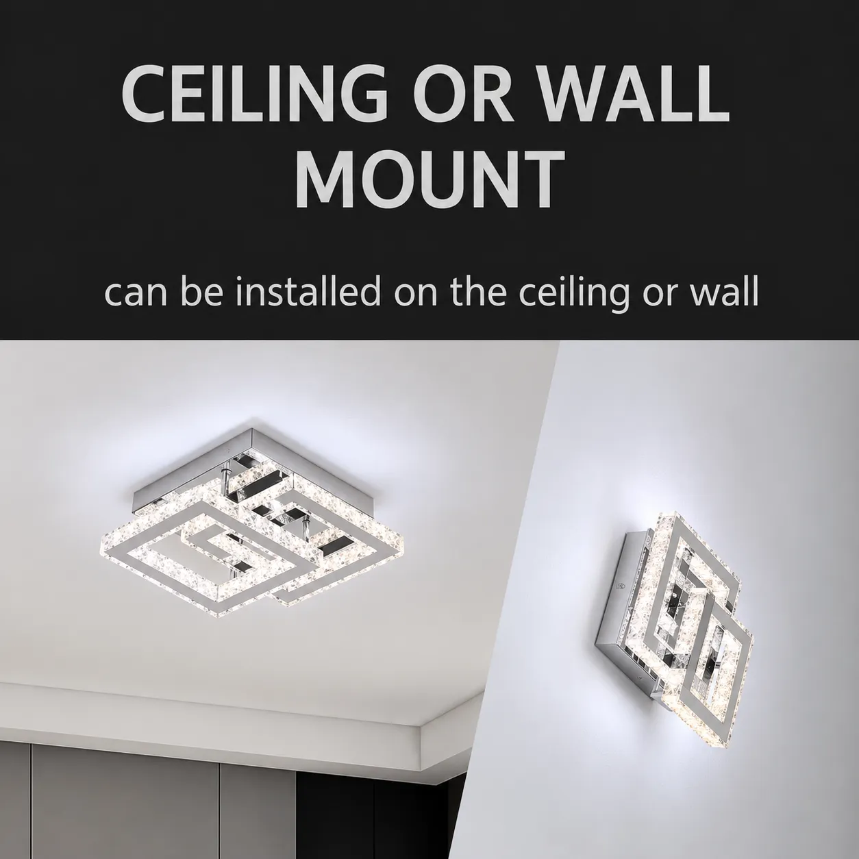 Alessandro Design Jeremiah lustra LED 48W crom 2 patrate