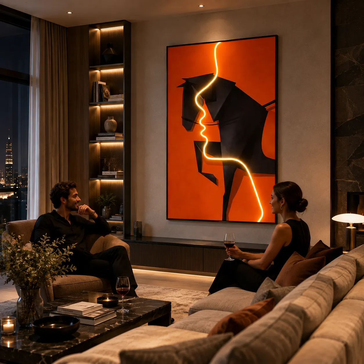 Alessandro Design The Fire Horse tablou LED 60x80 cm lumina neutra