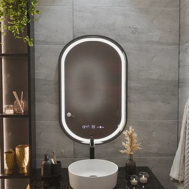 Alessandro Design Helmut oglindă LED 50x90cm neagră tactilă