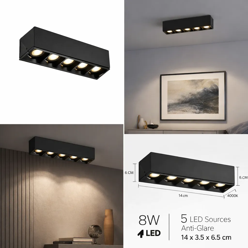 Alessandro Design Grid proiector LED 8W 4000K 5 surse