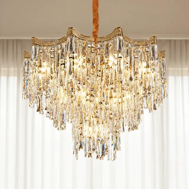 Alessandro Design Vetra Eleganza 9xE14 candelabru cristal auriu