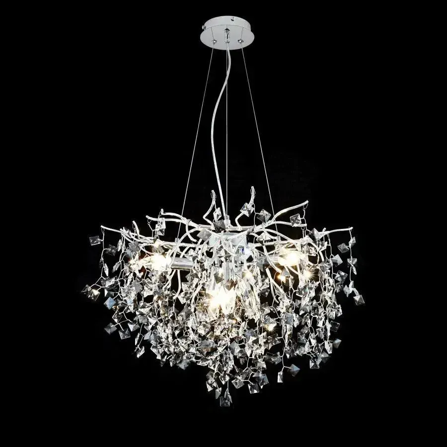 Alessandro Design Konnan 6xE14 candelabru cristal 60cm alb