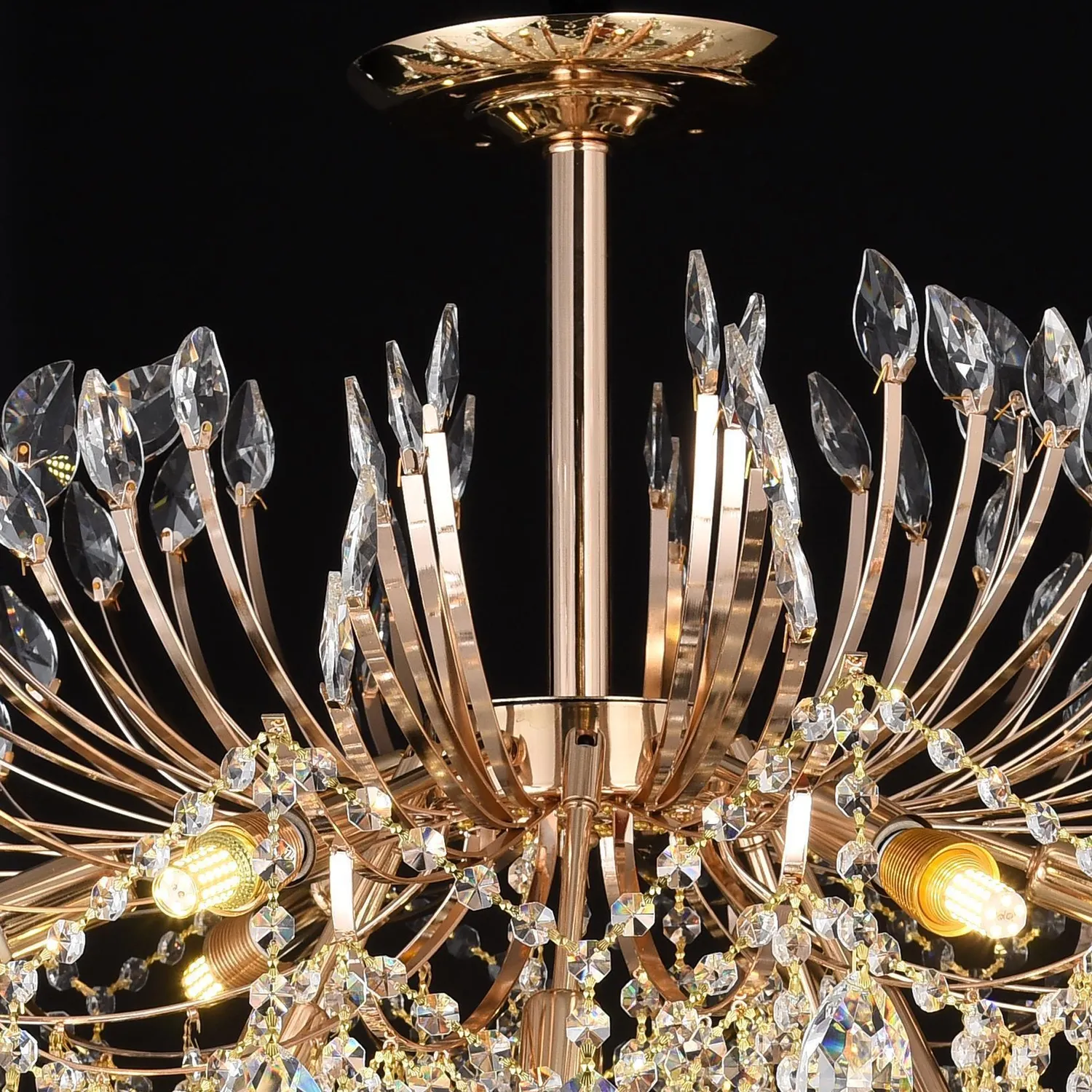 Alessandro Design Palermo Regalis candelabru cristal auriu 80cm
