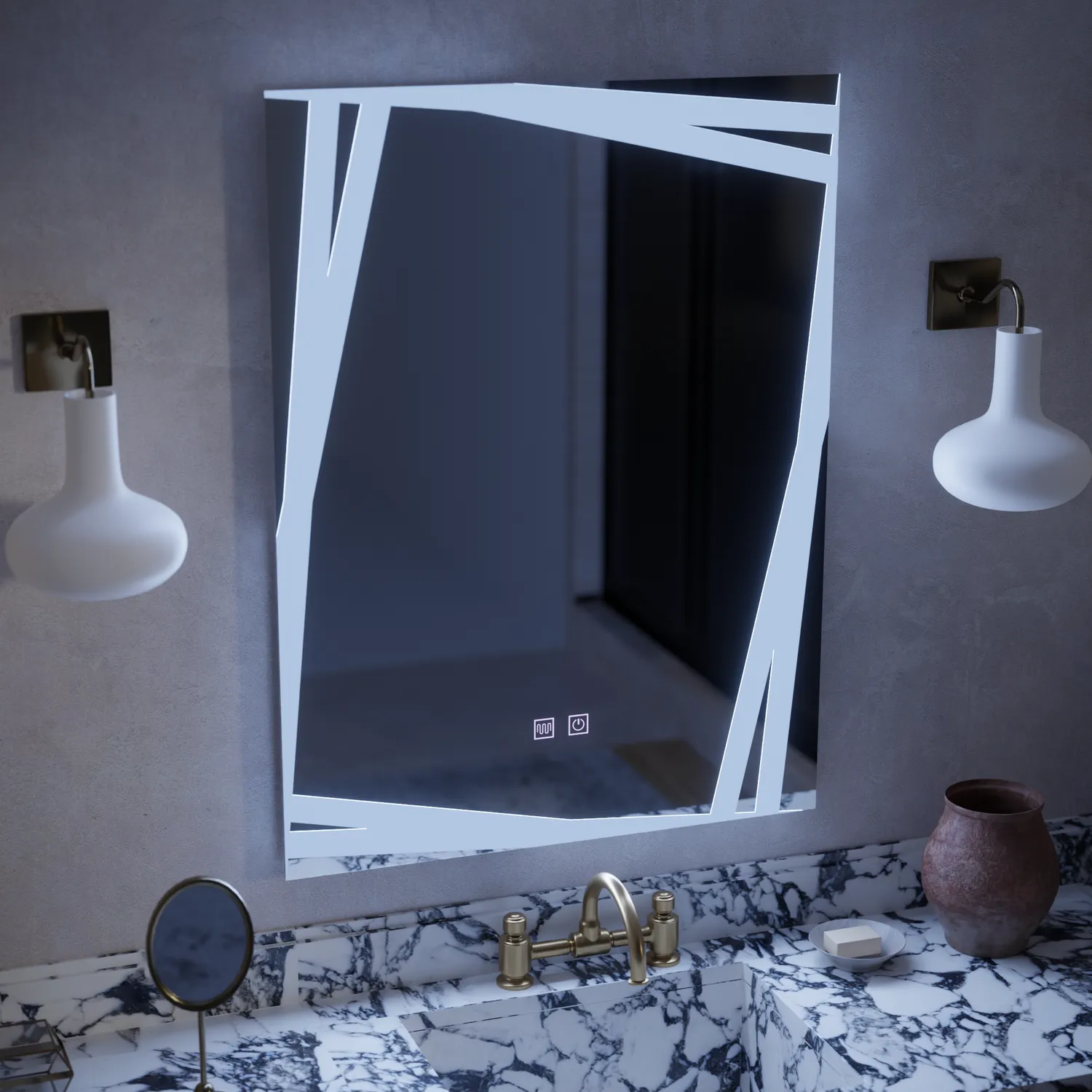 Alessandro Design Infinitum oglinda LED touch 60x80cm dezaburire