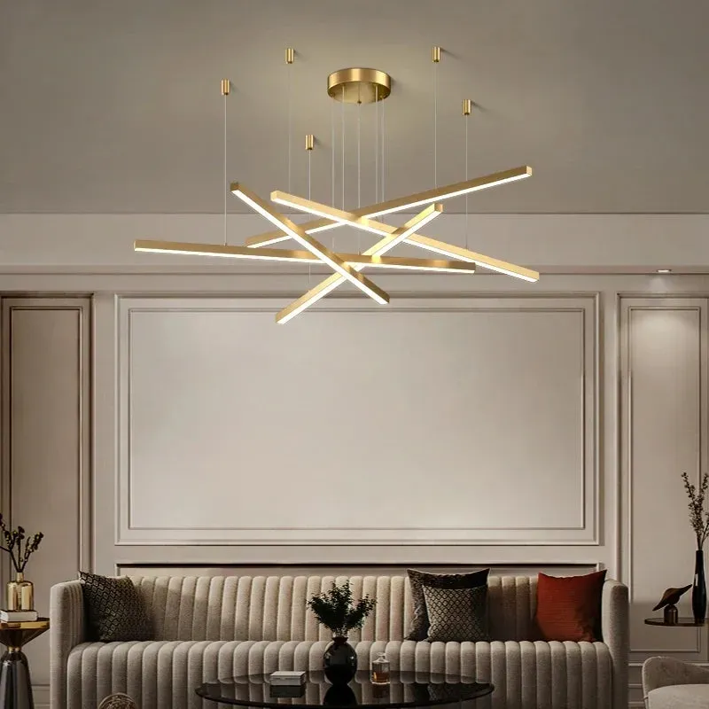 Alessandro Design GINEVRA lustră LED 63W aurie telecomandă