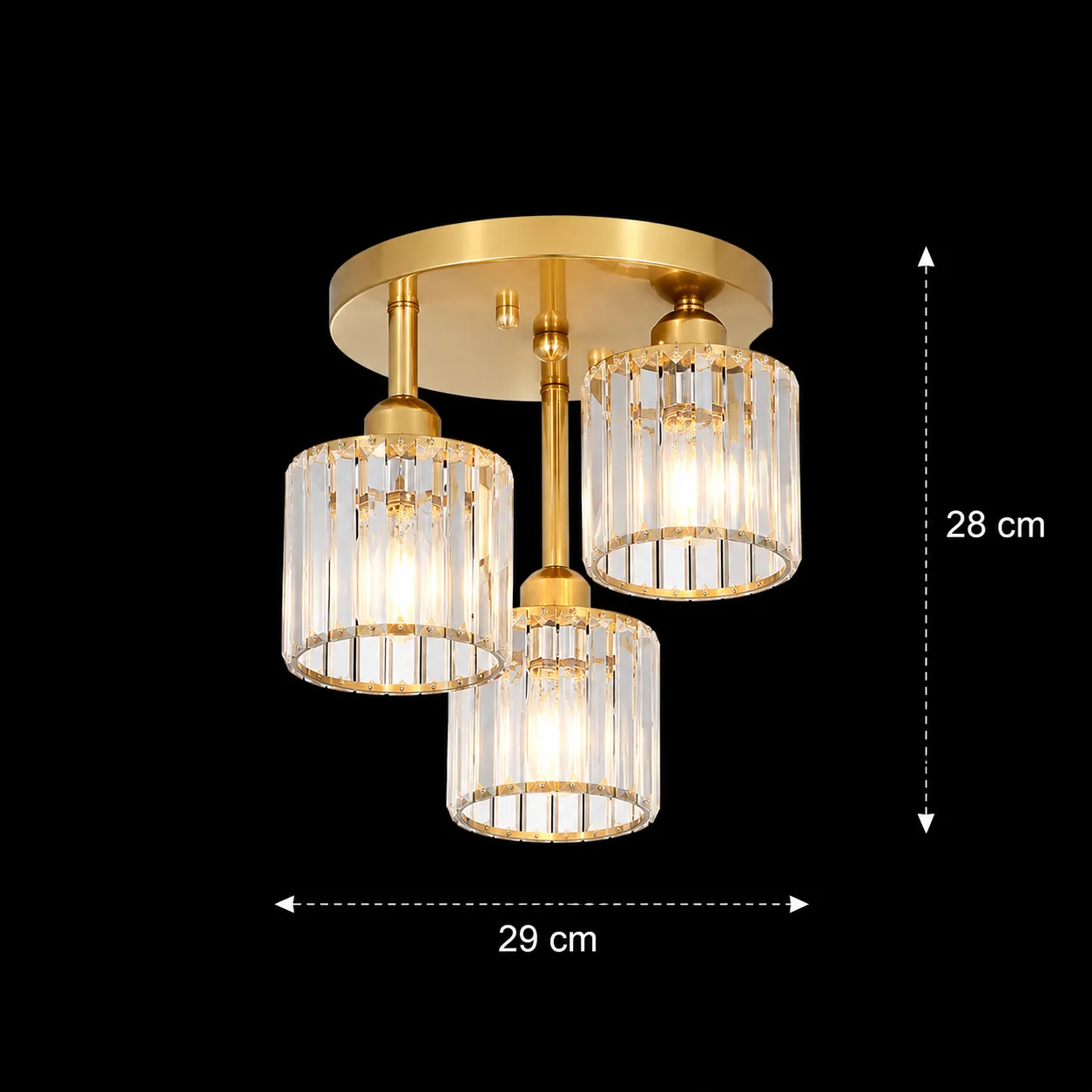 Alessandro Design SUKAS candelabru 3xE27 auriu cristal