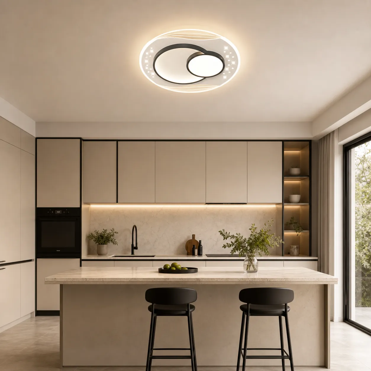 Alessandro Design Serpenta lustra LED 51W rotunda neagra dimabila