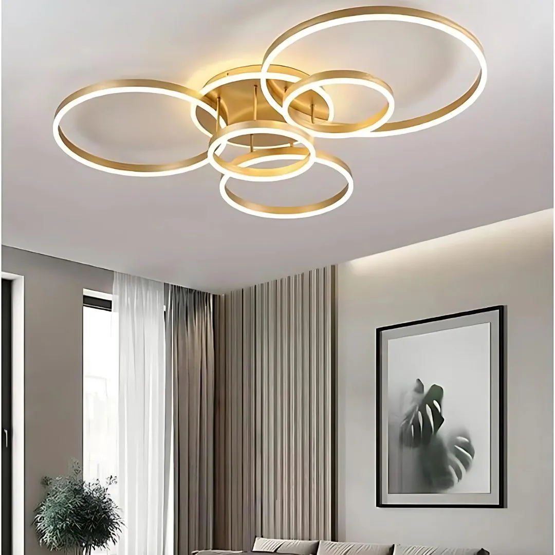 Alessandro Design Rinova lustra LED aurie 5 cercuri 137W