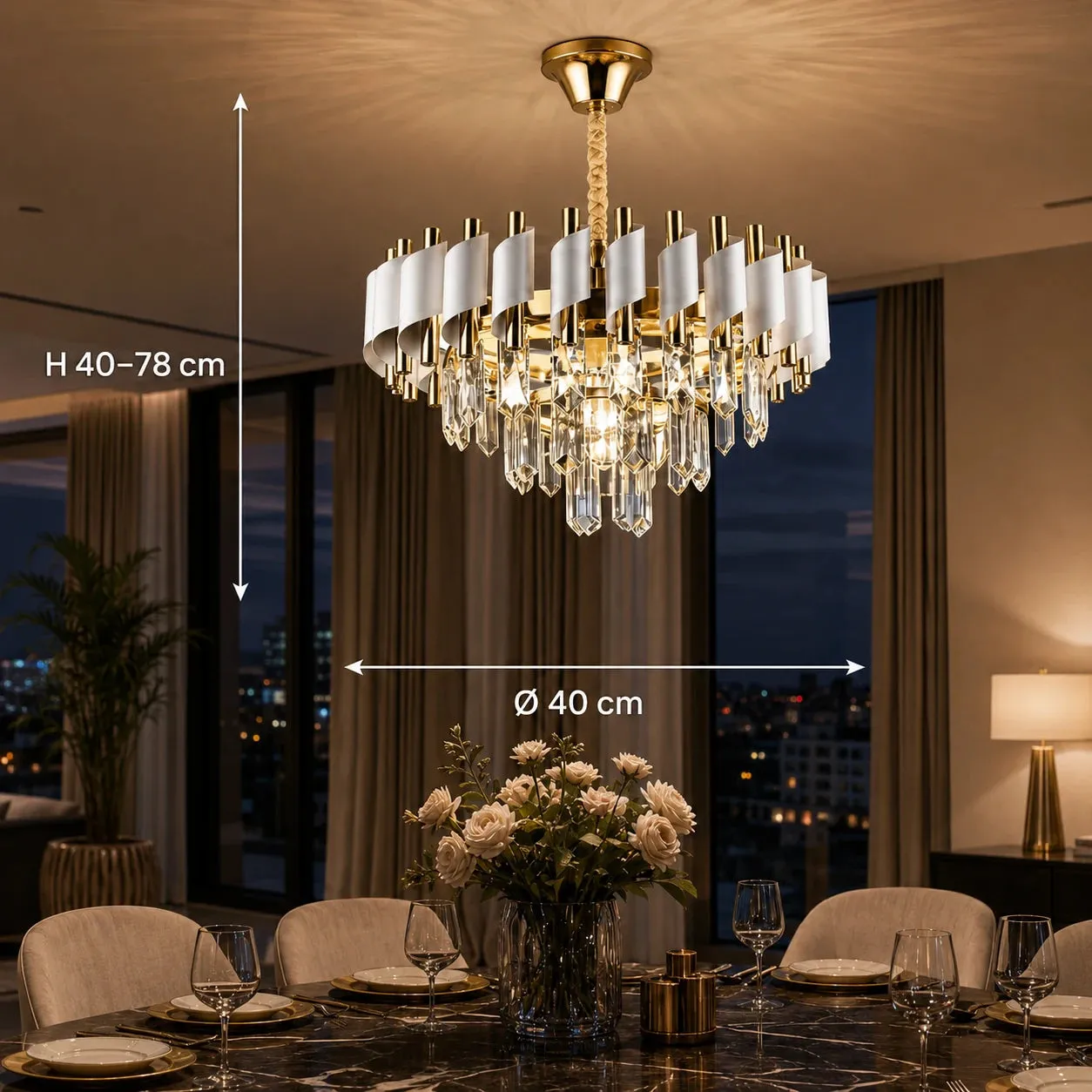 Alessandro Design Versailles Nobile candelabru cristal auriu 5xE14