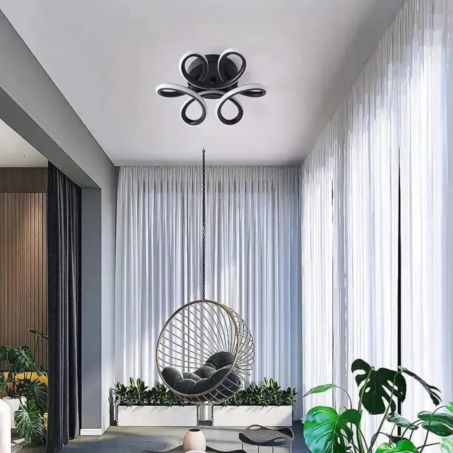 Alessandro Design VERTEX HELIX lustra LED neagra 65W