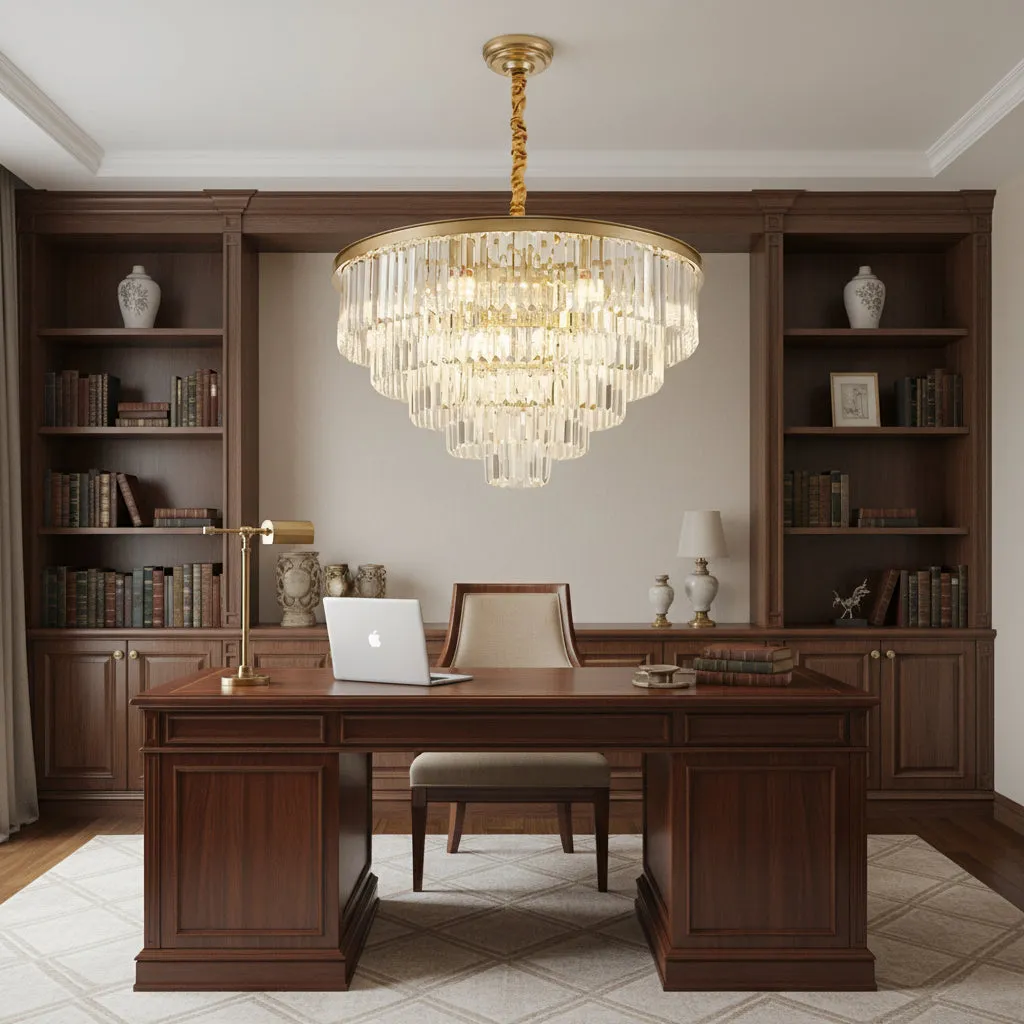 Alessandro Design Chambord Elegance 8xE14 candelabru cristal auriu mat