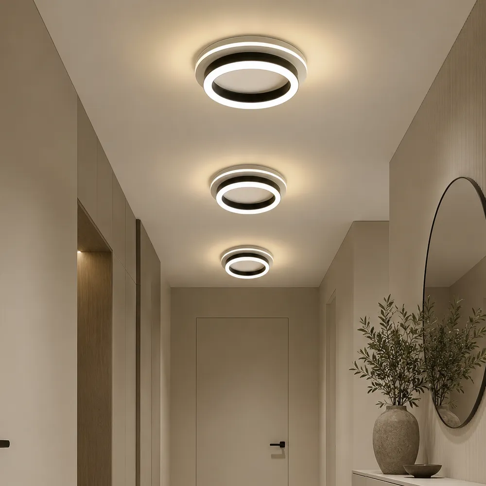 Lustra LED Alessandro Design Modern 25W 20cm neagra 3 culori