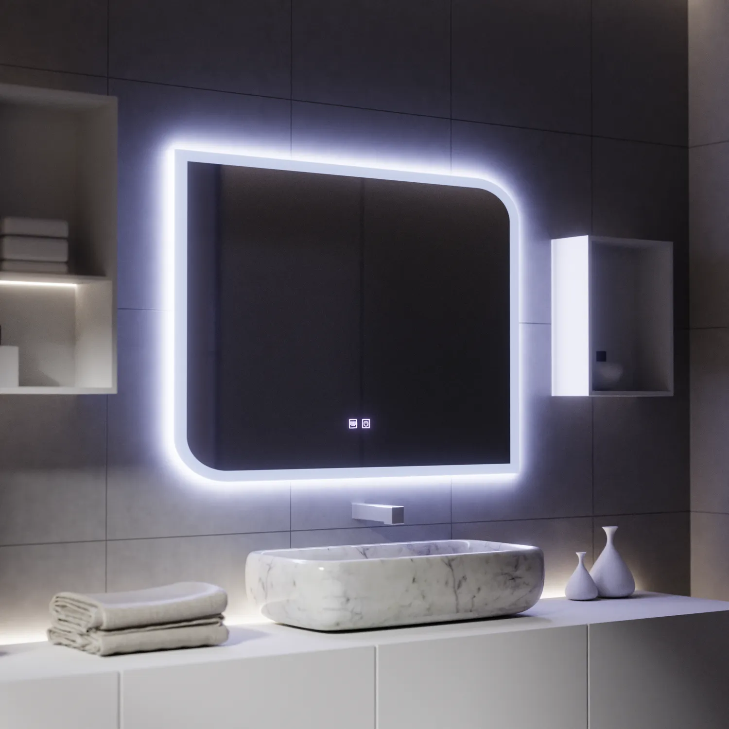Alessandro Design CLARIVO oglinda LED 80x60cm touch dezaburire
