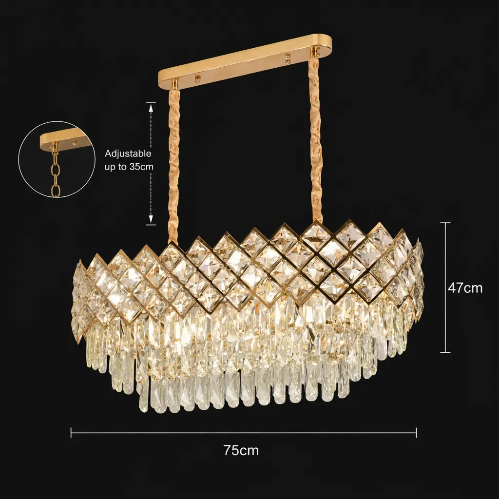 Alessandro Design Vectoria Supremo Candelabru Cristal 10xE14 Auriu