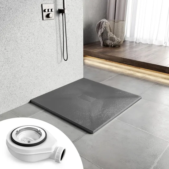 Alessandro Design cădiță duș pătrată 90x90 cm gri închis